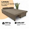 Kahekohaline lahtikäiv diivanvoodi ilma käetugedeta LIGHT