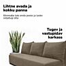 Kahekohaline lahtikäiv diivanvoodi ilma käetugedeta LIGHT