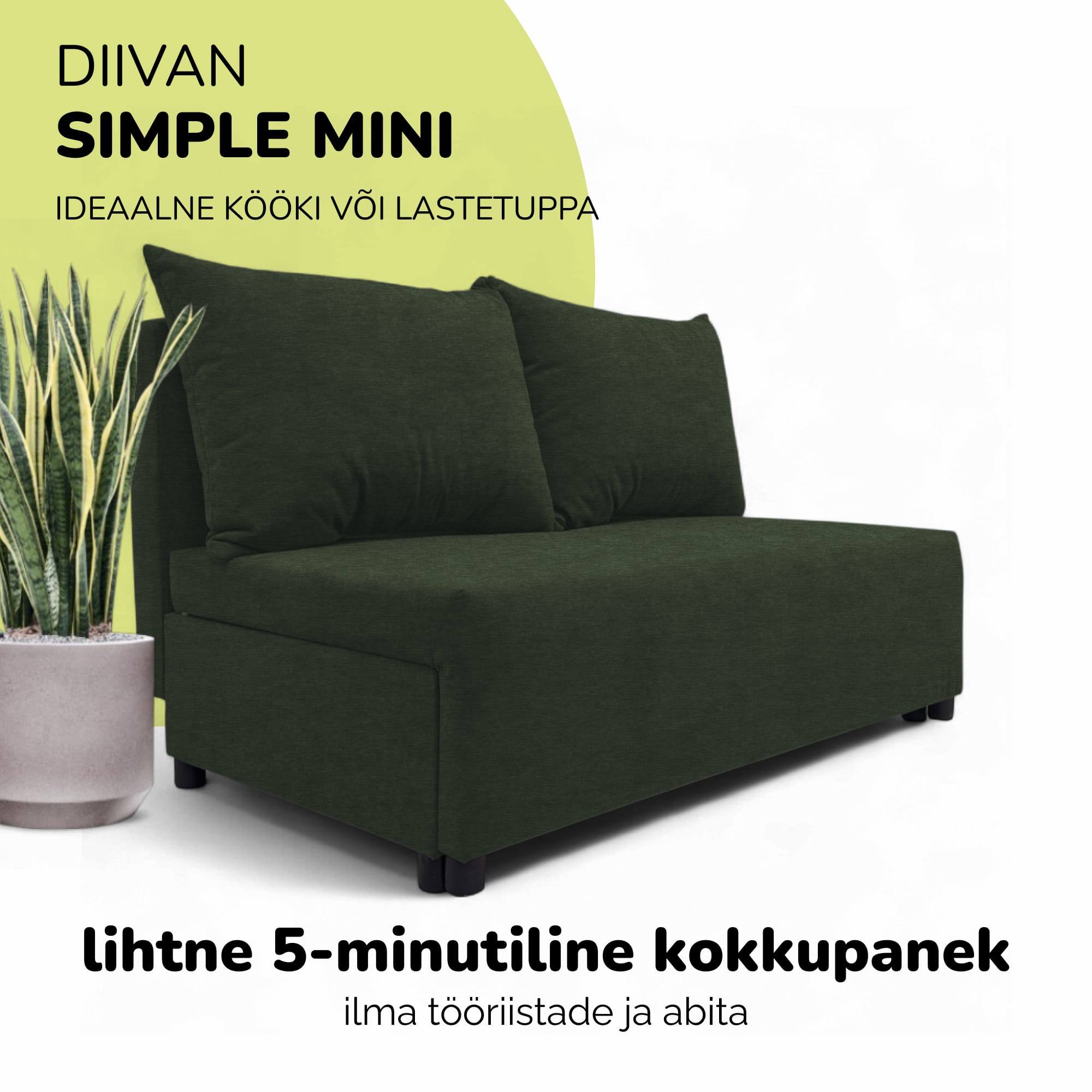 Kahekohaline lahtikäiv diivan panipaigaga MINI