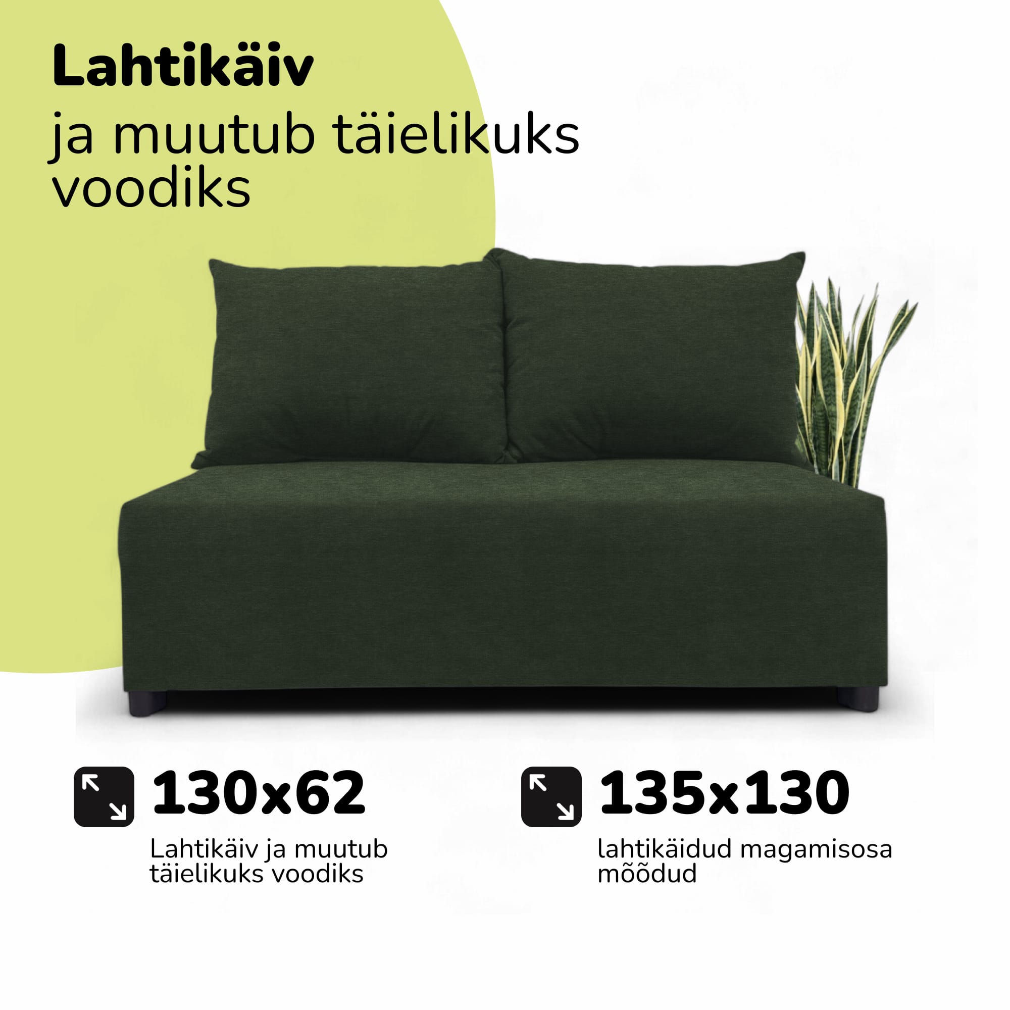 Kahekohaline lahtikäiv diivan panipaigaga MINI