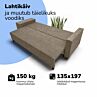 Kahekohaline lahtikäiv diivan lauakese ja tumbadega X COMBO