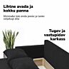 Kahekohaline lahtikäiv diivan lauakese ja tumbadega X COMBO