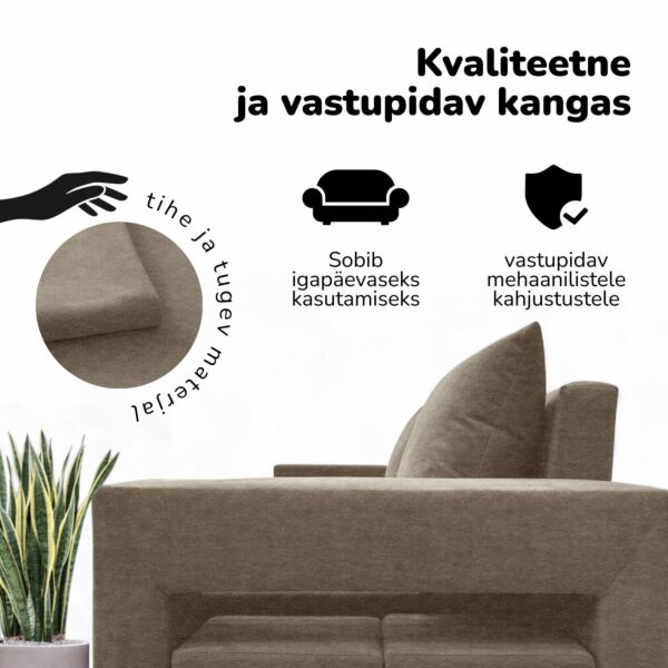 Kahekohaline lahtikäiv diivan lauakese ja tumbadega X COMBO