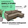 Nurgadiivan lahtikäiva voodiga ja panipaigaga X STURIS