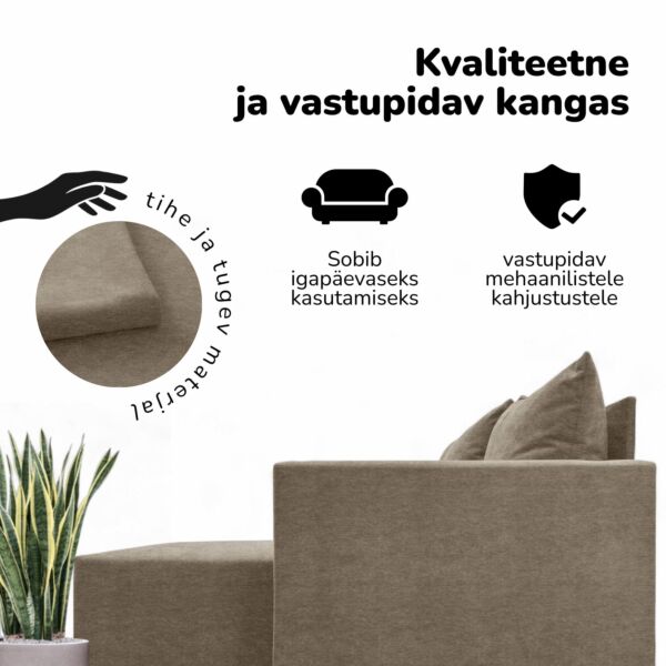Suur nurgadiivan lauakese ja tumbadega XL ST COMBO